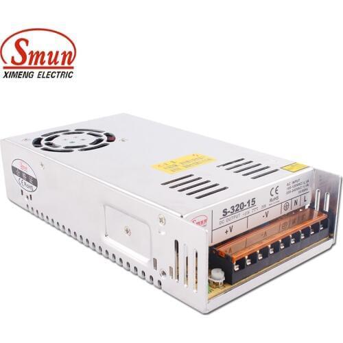 SMUN S-320-15 110VAC/220VAC to 320W 15VDC 21A Single Output Switching Power Supply