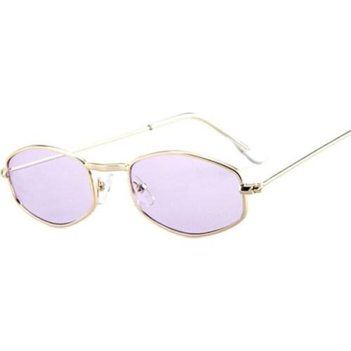 Vintage Oval Sunglasses Women Fashion Brand Designer Sun Glasses Female Male Retro Small Frame Metal Polygon Oculos De Sol