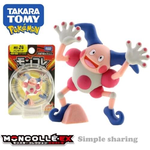 Takara Tomy Tomica Pokemon Pocket Monsters Moncolle MS-24 Mr.Mime Barrierd 3-5cm Mini Resin Anime Figure Toys For Children