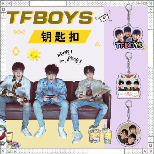 TFBOYS Surrounding Acrylic Keychain Qian Xi Wang Junkai Wang Yuan Pendant Idol Support Gifts Student Bag Decor Ornaments Support