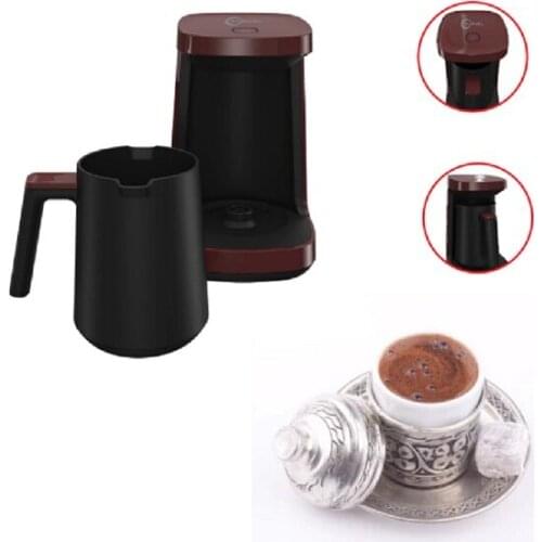 Turkish coffee machine with automatic sensor Flavel brand 4 cup capacity one touch coffee preparation In sound and light
