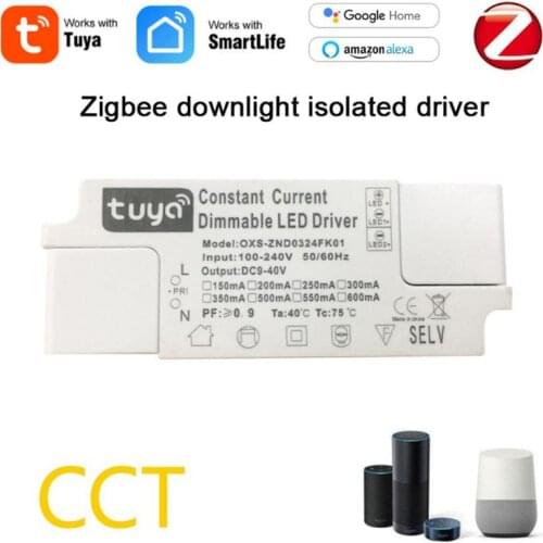 Tuya Smart Dimming Driver Zigbee Dual Color Temperature CW Downlight Spotlight Driver Led Power Supply Support Alexa Google Home