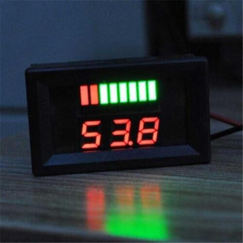 12V-60V LED Digital Display Voltmeter Voltage Meter Universal Current Gauge Battery Dual For Car Amp Voltage Tool C8F4