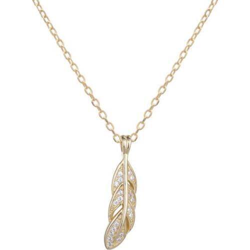 High Quality Cubic Zircon Stone Leaf Pendant Necklaces For Women Statement Long Chain Gold Necklace Party Gifts Accessories