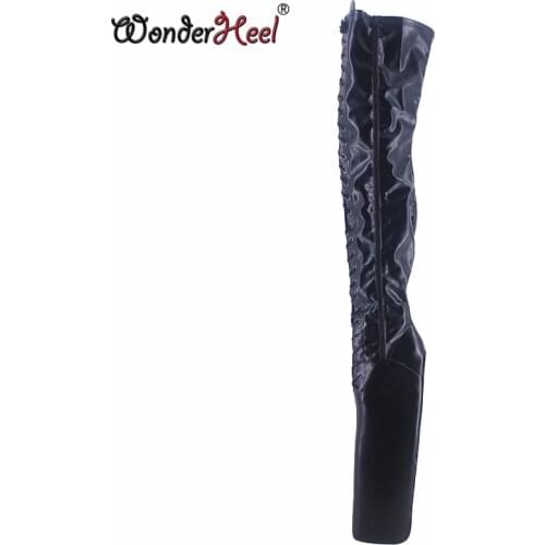 Wonderheel New 2021 Platform high heel 40cm Wedges Heels Fetish Over Knee boots Super Girl Nightclub Sexy Lacing Crotch Boots