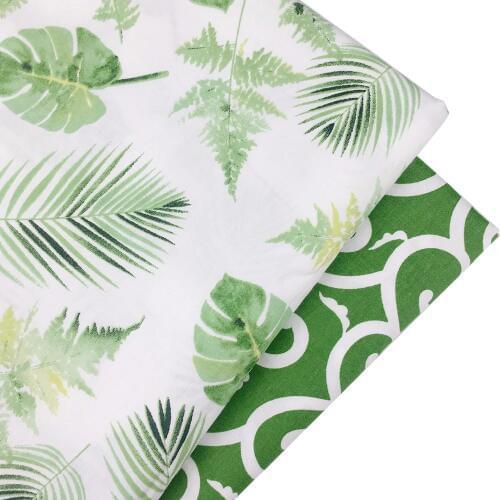 Green Leaves Meter Cotton Fabric For Sewing Patchwork Baby Home Textile Tilda Quilting Doll Body Cloth Syunss Diy Tissus Telas