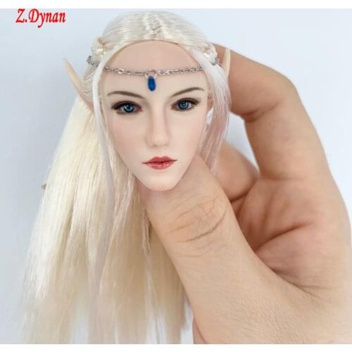 In Stock 1/6 Scale Elf Emma Female Head Sculpt with Long Ear for 12 Inches TBLeague Pale Skin Body Figure