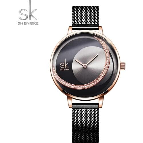 Shengke Crystal Bracelet Women Watches Luxury Brand Womens Watches SK Fashion Ladies Watch Women Creative Clock Reloj Mujer