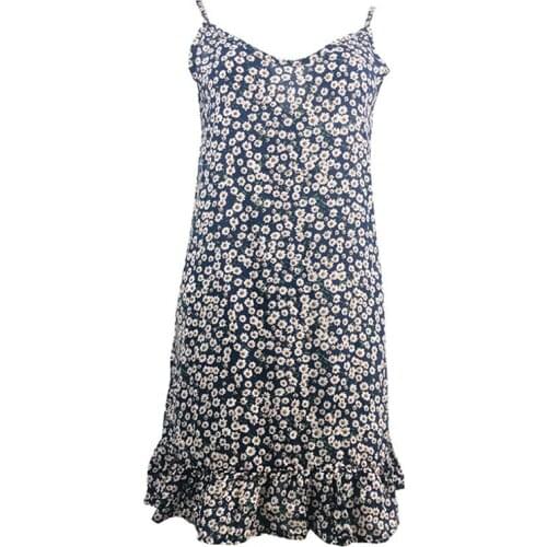 Women Dresses Summer New Womens Sexy Suspender Nightdress Travel Holiday Floral Print Dress Female Clothes With Free Shipping