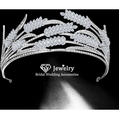CC Tiaras and Crowns Hairbands Women Wedding Hair Accessories Grain Shape Bridal Crown Engagement Jewelry Luxury Headdress HS34