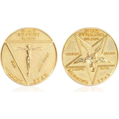 Lucifer Morning Star Satanic Pentecostal Badge Coin Specie Cosplay Mask Accessories Prop Cosplay Accessories Movie Costume Props