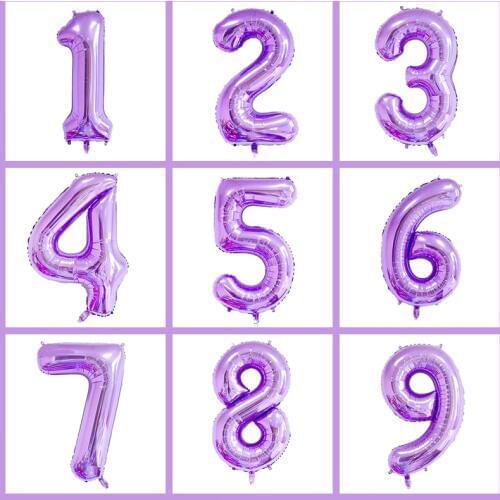 1pcs New 40inch Purple Foil Number Balloons Digital Helium Globos safari party Birthday Party Wedding Decoration Supplies globos
