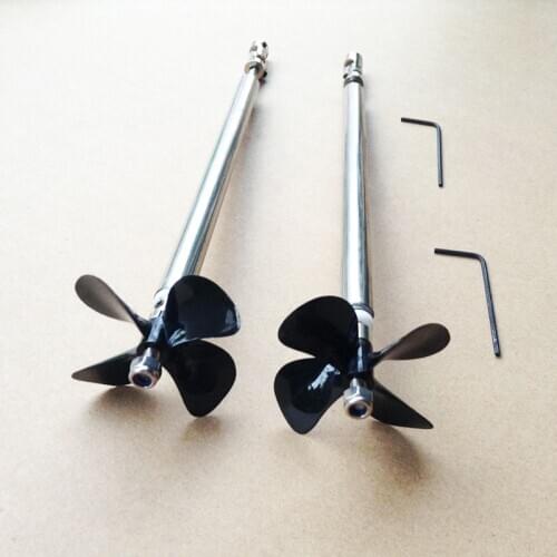 2pcs/lot RC Boat Motor Shafts Assembly 4MM Stainless Steel Shaft Set Metal Universal Joint+Shaft+D50 CW/CCW 4-blades Propellers
