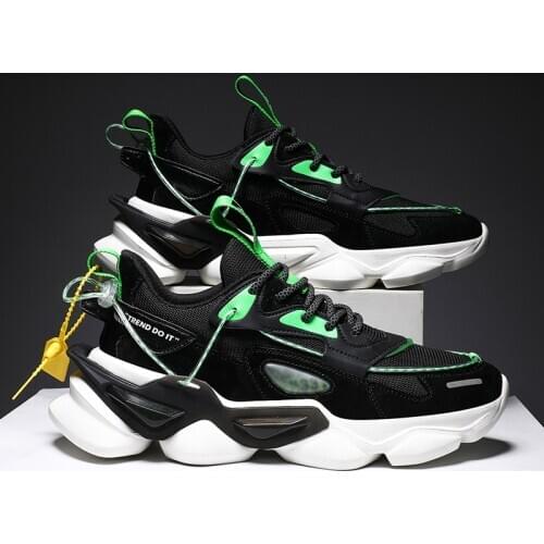 2020New Breathable Running Shoes for Men chunky Sneakers Fluorescent Fitness Sport Shoes Outdoor Walking Jogging Shoe Zapatillas