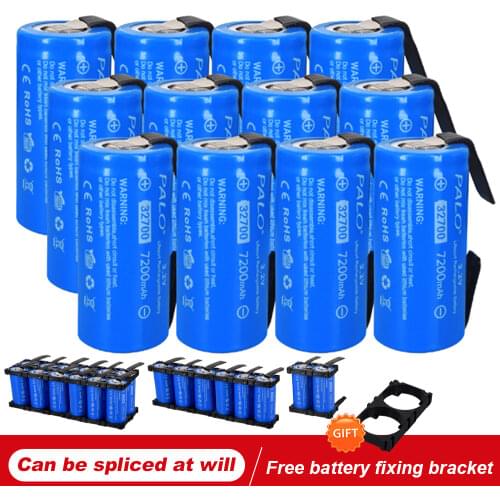 PALO 7200mAh 3.2V battery 32700 LiFePO4 Battery 35A Continuous Discharge Maximum 55A High power battery+DIY Nickel sheets