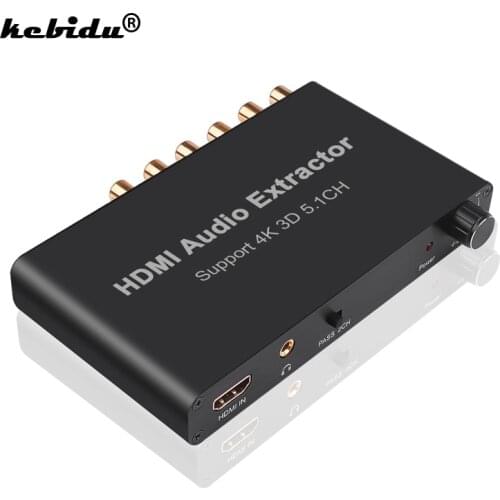 HDMI-compatible Audio Extractor Decode 5.1CH Amplifier Analog Converter AC3/DST to 5.1 Coaxial to RCA Support 4K 3D for PS4 DVD