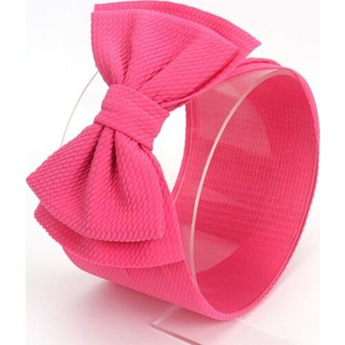 Baby Accessories Infant Baby Girl Cute Soft Bow Headband Newborn Solid Headwear Headdress Nylon Elastic Hair Band Gifts Props