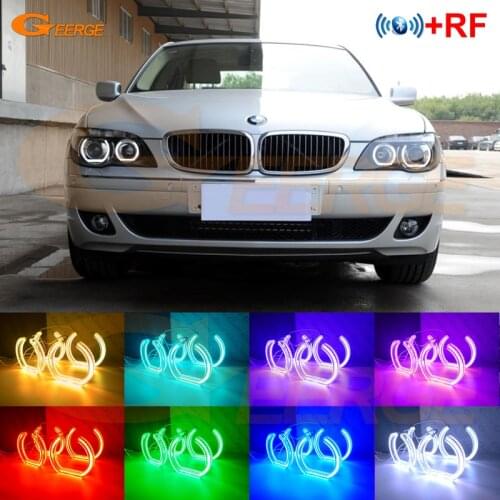 For BMW E66 E65 Facelift 740i 745i 750i 760i 750Li RF remote Bluetooth APP DTM M4 Style Multi-Color RGB LED Angel Eyes Day Light