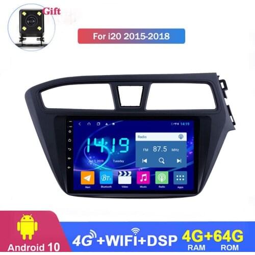 For Hyundai I20 2015 2016 2017 2018 Car Stereo Radio 8-core GPS Navigation Car Multimedia MP5 Player 4G RAM 64G ROM 2.5D IPS