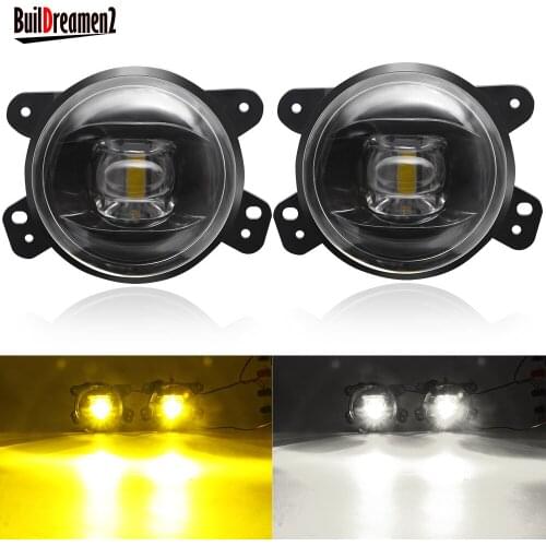 2 Pieces LED Fog Light 30W 8000LM Car Front Fog Lamp White Yellow 12V High Bright For Jeep Wrangler Grand Cherokee