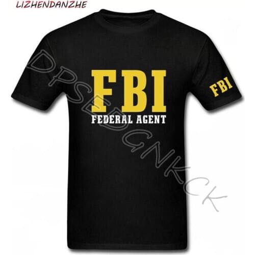 FBI T-shirt agent secret service police CIA Staff Men Front and Back Print T shirt Summer Man Short Sleeve Top Tee Shirt 0119