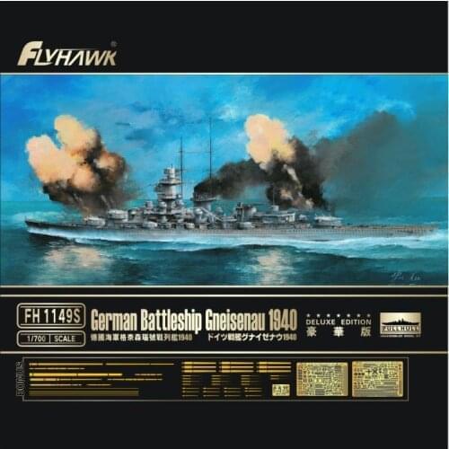 Flyhawk FH1149S 1/700 German Battleship Gneisenau 1940 [Deluxe Edition] - Scale Model Kit