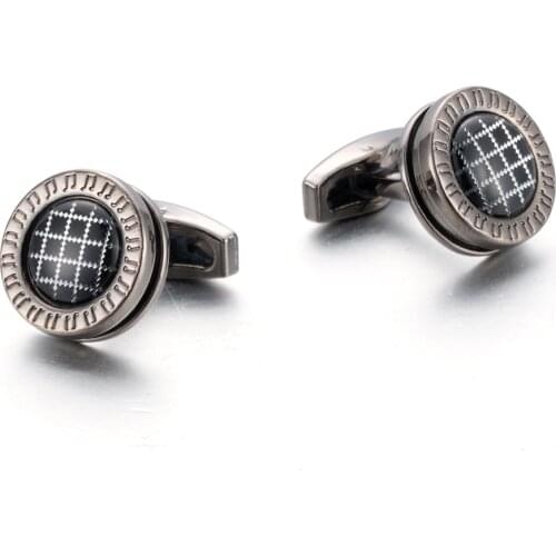 French Shirts Cufflinks High-grade Mens Business Banquet Cocktail Party Wedding Dress Cuffs Gun Black Cuff Links