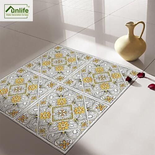 Funlife Anti-Slip Self-Adhesive Waterproof Peel and Stick DIY Removable Italy Floor Sticker Wall Sticker Bathroom Kitchen DB118
