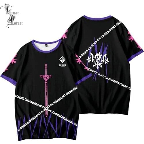 Fate/ Saber Alter 3D Printing T-shirt Summer Fashion Round Neck Short Sleeve Popular Japanese Anime Streetwear Plus Size