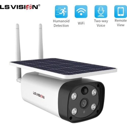 LSVISION 1080P Wifi Solar CCTV IP Security Camera Outdoor Full Color Night Vision Wireless Solar Powered Surveillance Camera