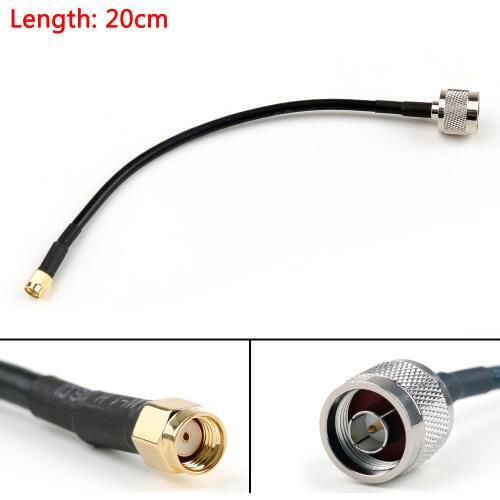 Areyourshop 20cm RG58 Cable N Male Plug To RP.SMA Male Jack Straight Crimp Coax Pigtail 8in Plug Jack Cable Wires Connector