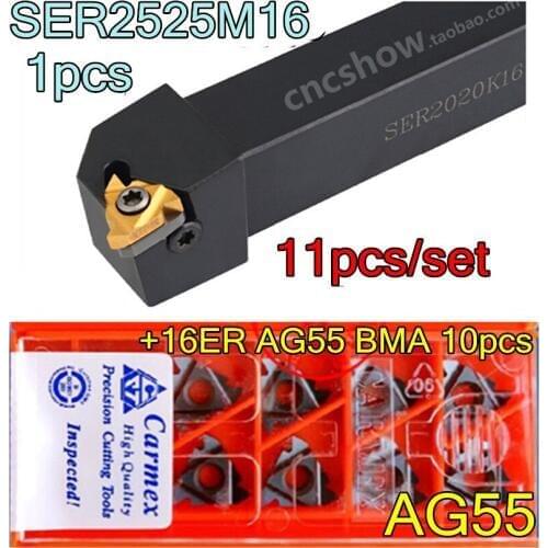 SER2525M16 1pcs+16ER AG55 BMA Carmex Carbide insert 10pcs 11pcs/set Processing: stainless steel and steel