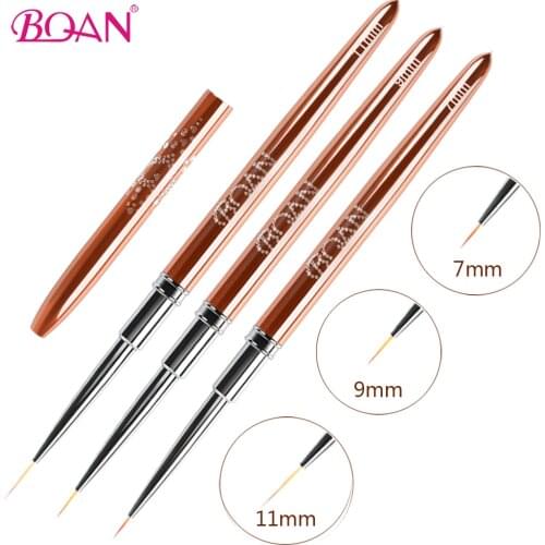 BQAN Rose Gold Nail Brush UV Gel Brush Extension Liner Painting Brush Lines Liner Drawing Nails Pen Manicure Nail Art Tools