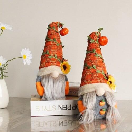 2021 Thanksgiving Harvest Festival Fall Gnomes Flowers And Fruits Sweden Elf Gnomes Bar Cute Gnomes Home Decoration