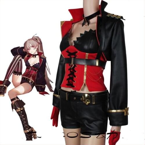 Game Azur Lane Pirate MNF Jean Bart Cosplay Costume Uniforms Cosplay Costume Black Jacket Outfit