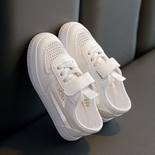 Summer Kids Sneakers Girls Trainers Boys Tenis Shoes White Children Mesh Shoes School Student Running Sports Shoes Size 24-37