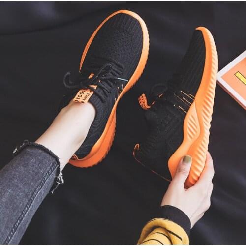 Summer Flying Weaver Womens Shoes Breathable Sports Shoes Female Korean Edition 100 Student Running Fitness Shoes Socks Shoes