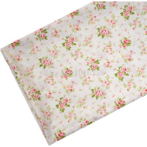 Hot Sale White small roses flowers 100% cotton fabric ,Width 1.6 meter wholesale Printed cotton twill fabric for bed sheet Pillo