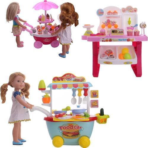 Ice Cream Car,Super Market Car,Food Car Fit 14.5 Inch Wellie Wisher Doll Clothes Accessories,Birthday Gift