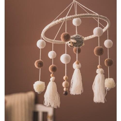 Cartoon bed bell baby bed rotating rattle baby cradle rabbit sensory toys music toys 0-12 months home childrens room decoration