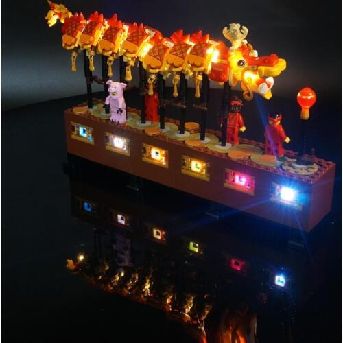 Kyglaring led light kit Light Set For 80102 Dragon Dance Model Building Blocks (only light included)