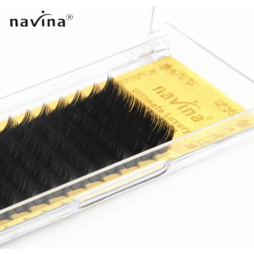 Navina Golden Box False Eyelash Extension Mink Lashes Black Thick Lashes JBCD Curl 0.07/0.1/0.12/0.15 Fake Eyelash