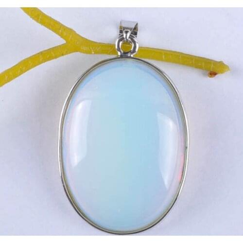 Opal Bead Oval GEM Pendant Jewelry For Gift S946