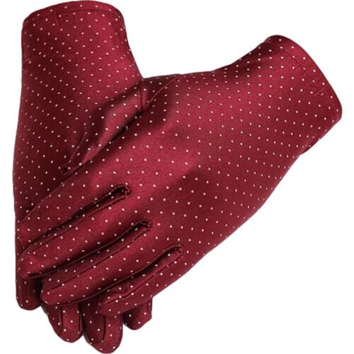 Autumn Sexy Gloves Women Sun Protection Anti-UV Short Elastic Thin Etiquette Female Driving Glove Black Girl Gold Spring Summer