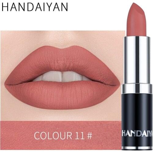 Sexy Nude Pink Lipstick Matte Waterproof Velvet Lip Stick 15 Colors Sexy Red Brown Pigments Makeup Matte Lipsticks Beauty Lips