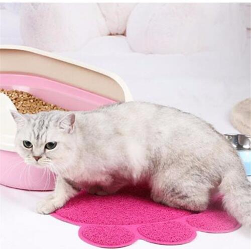 Lovely PVC Paw Shape Pet Dog Cat Sleeping Pad Mat Small Footprint Dogs Cats Cleaning Feeding Placemat Dish Bowl Table Mats