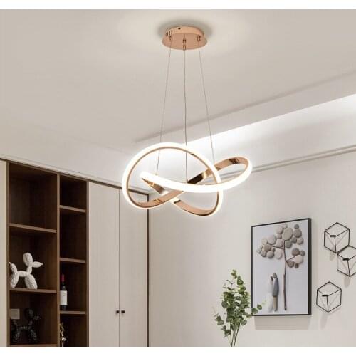 Nordic Irregular LED Chandelier Light Aluminum Acrylic Ceiling Hanging Lamp Dining Room Pendant Restaurant Suspension Light