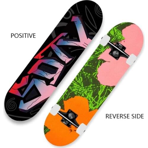 Skateboard 31 Inch 7 Layer Maple Alloy Bracket Double-Sided Dream-Flower Pattern Skateboard for Kid Gift Beginner Skateboards