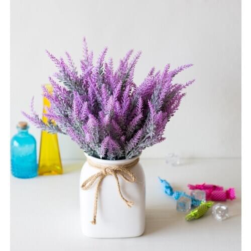 1 Bundle Romantic Provence Lavender Wedding Decorative Flower for Home Decor Artificial Flowers Grain Fake Plant Without Vase
