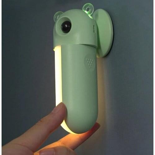 LED Night Light PIR Motion Sensor Three-Level Dimming USB Charging 360° Rotation Magnetic Girl Bedside Dormitory Wall Lamp